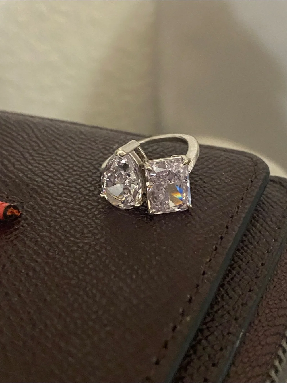 Sterling Silver Moi et Toi CZ ring
